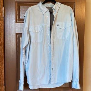Mens Cinch blue long sleeve fishing shirt size XL